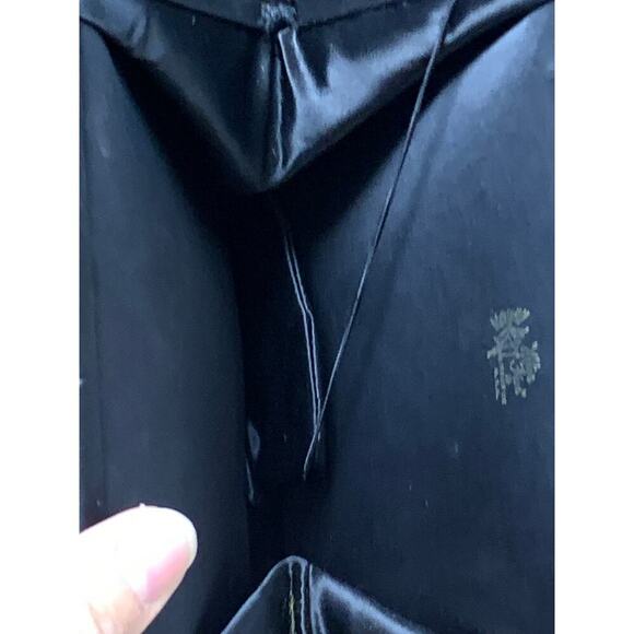 After 5 Mid Century Vintage Matte Black Satin Hinge Top Handle Evening Bag - Picture 7 of 7